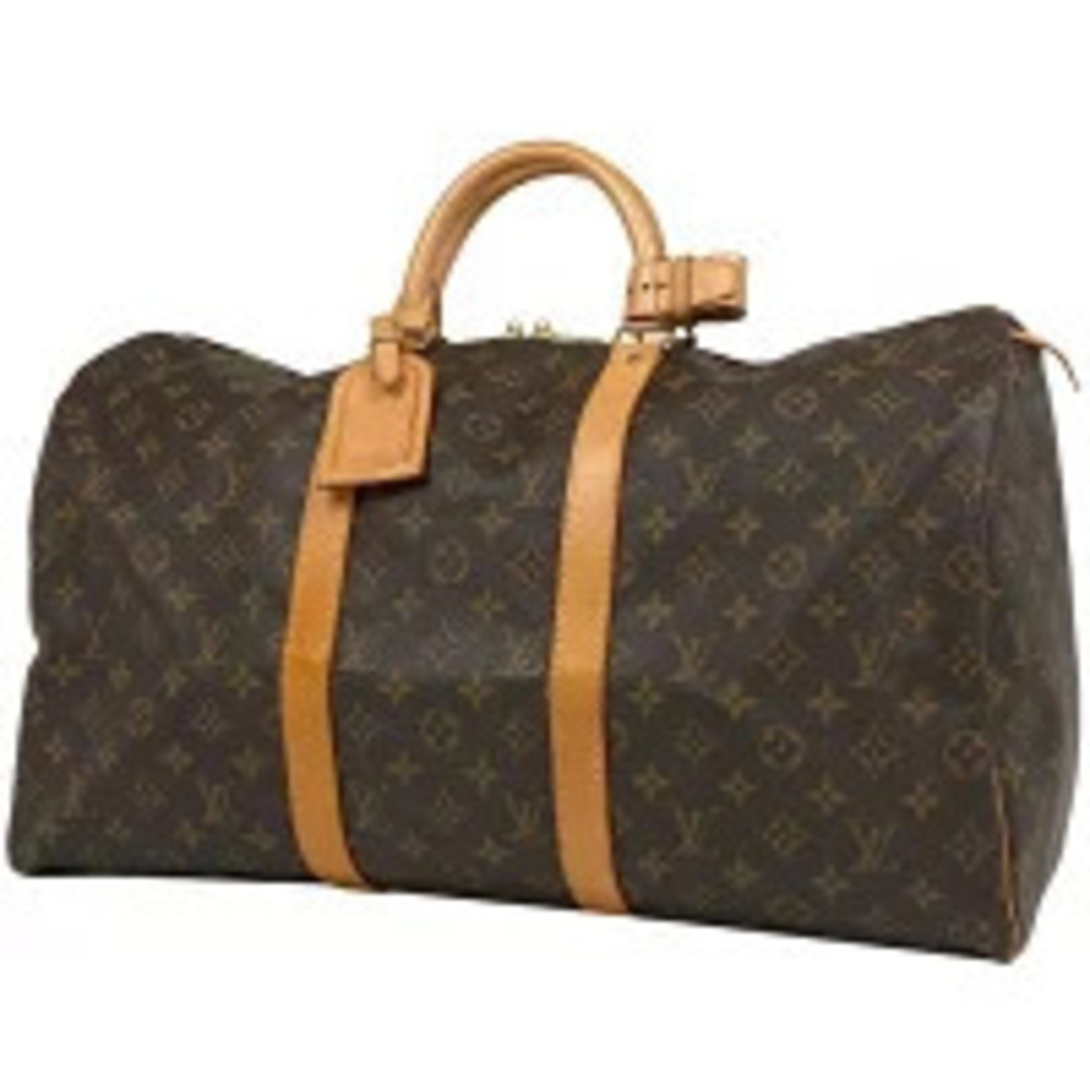 Louis Vuitton Keepall Handbag Travel Business Boston Bag Monogram Brown
